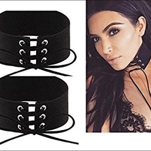KIM K lace up choker